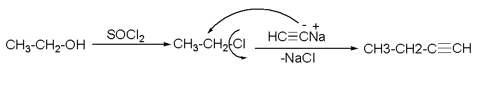 ethanol to butyne