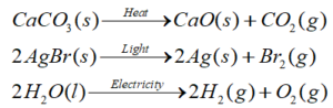 types of decomposition reaction,